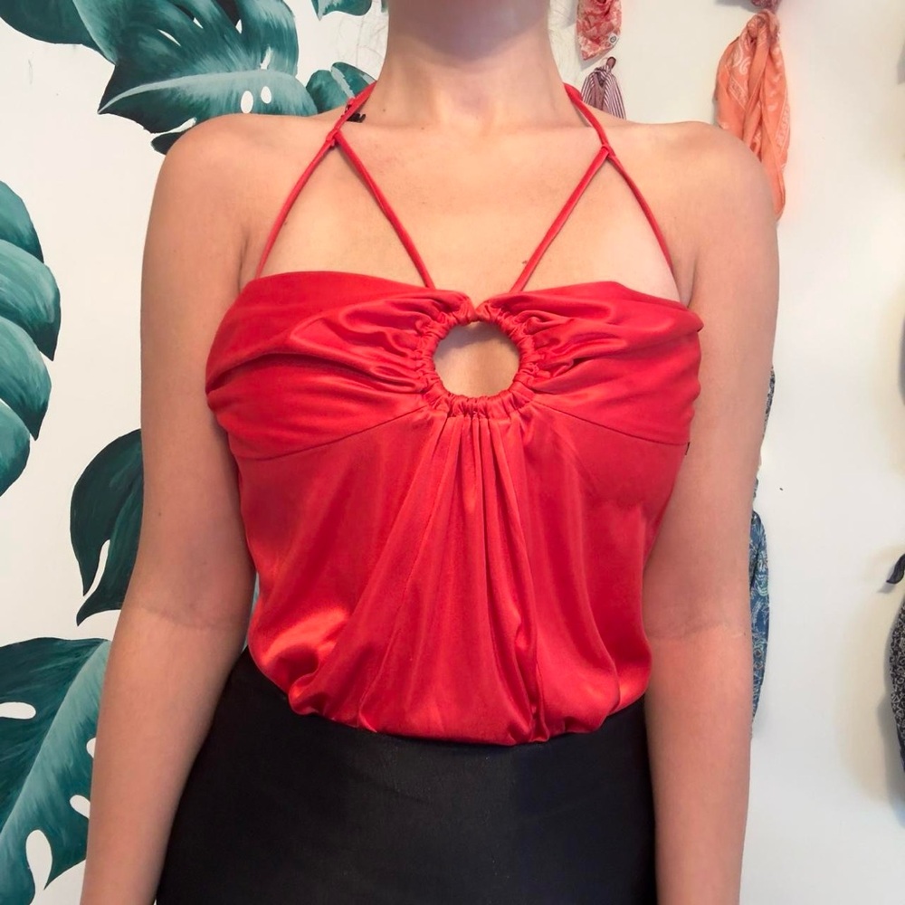 Italian Miss Sixty Striking Red Halter Bodysuit